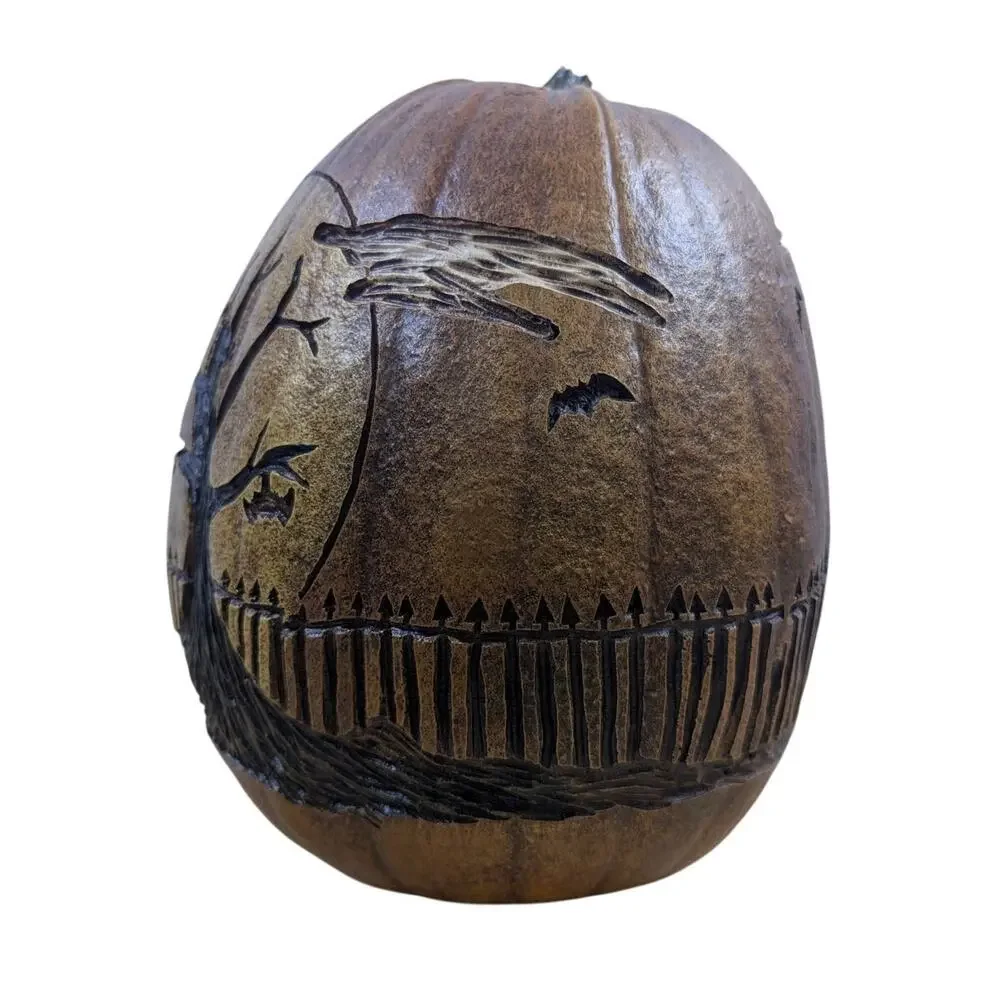 VTG Salem Collection Pumpkin Halloween Spooky Cemetery Primitive‎ Folk Art USA